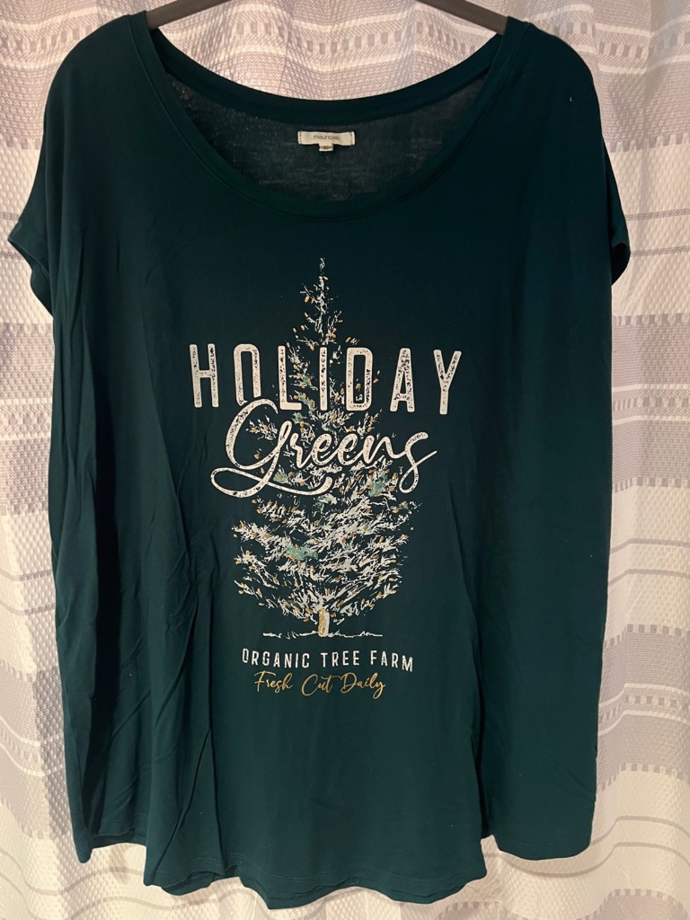 Maurices Dark Green Holiday Greens Graphic Tee